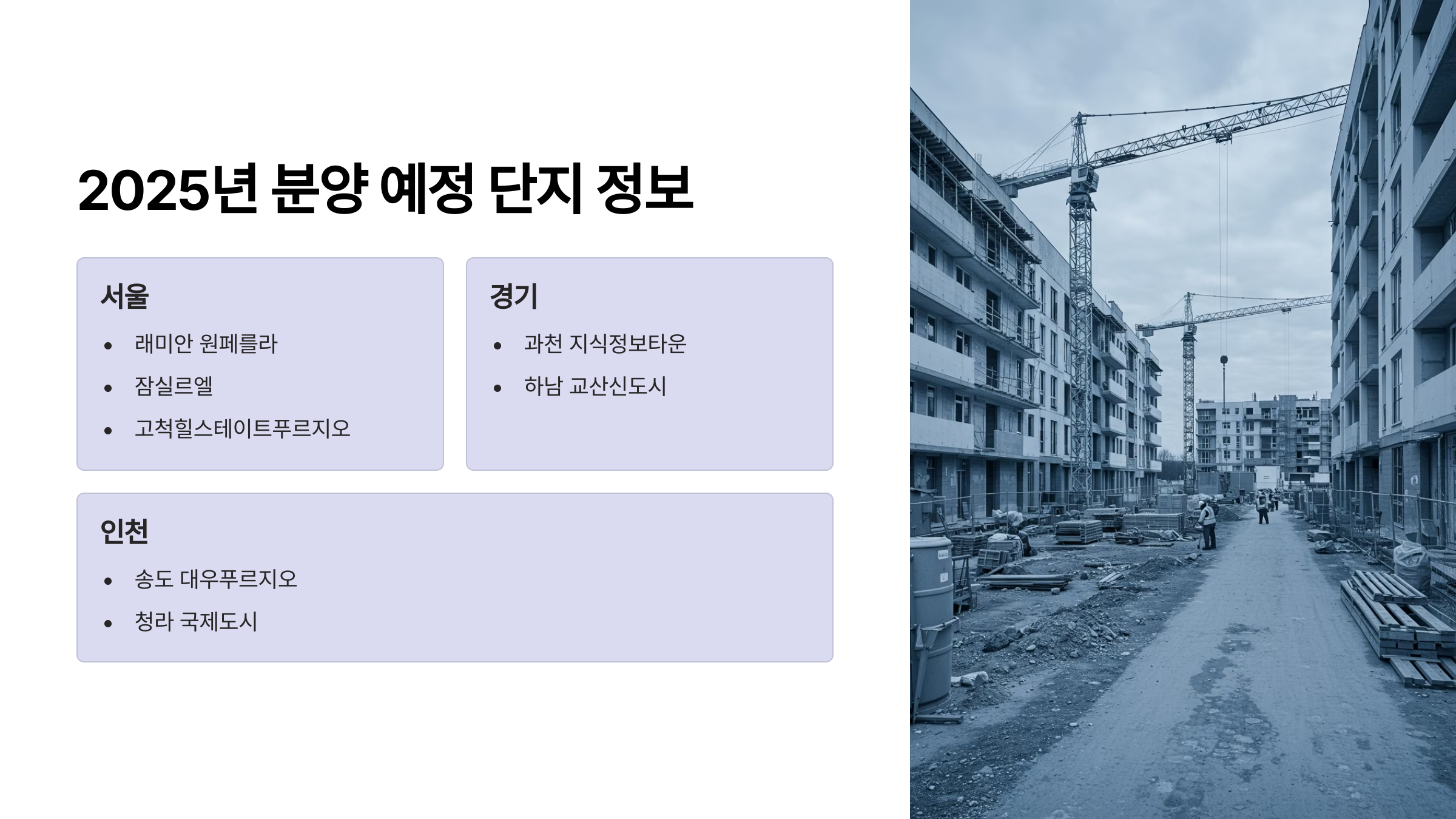 2025년 분양 예정 단지 정보