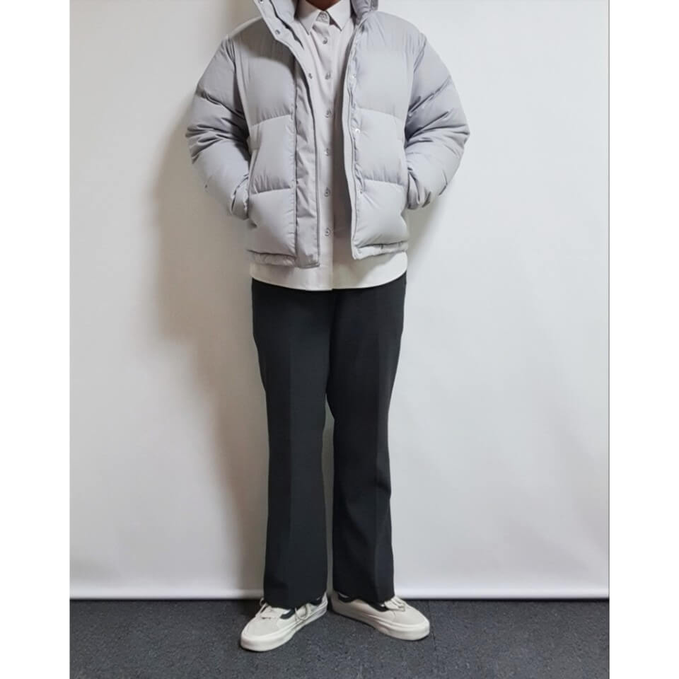  그레이 톤온톤 패딩룩