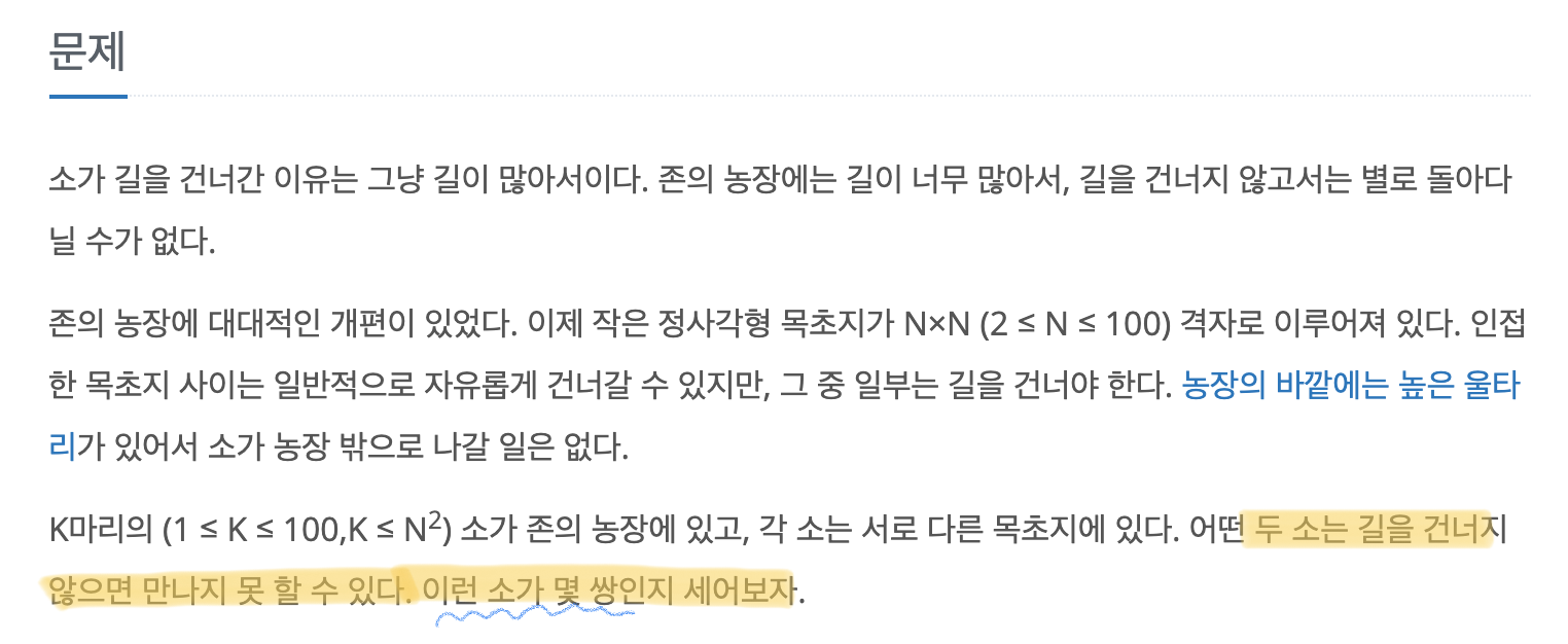  [Python] 백준 14466 소가 길을 건너간 이유 6