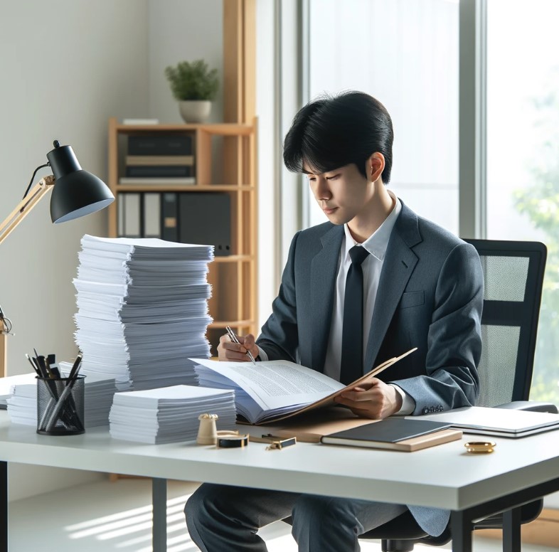 특허서류 검토중인 변리사