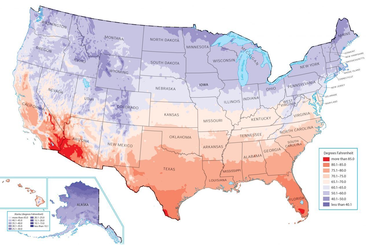 US Temp Map : Max temp