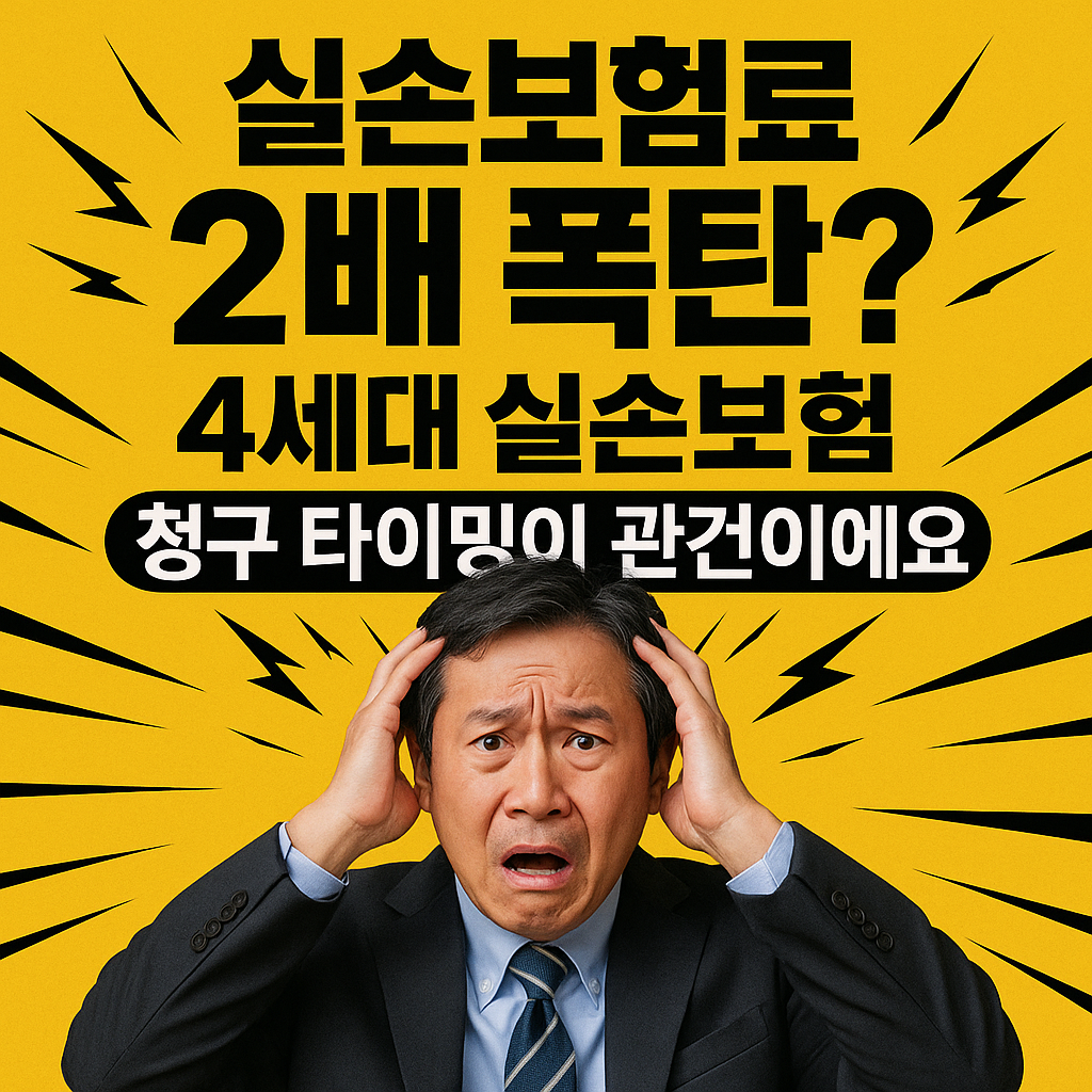 실손보험료 2배 폭탄? 4세대 실손보험 청구 타이밍이 관건이에요