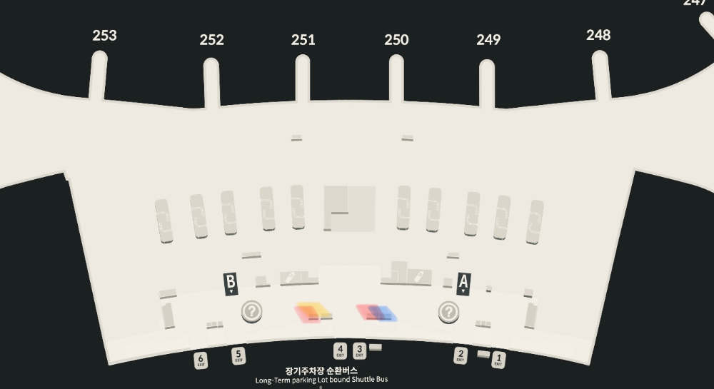 인천국제공항-제2여객터미널-1층-지도-로밍가능지역