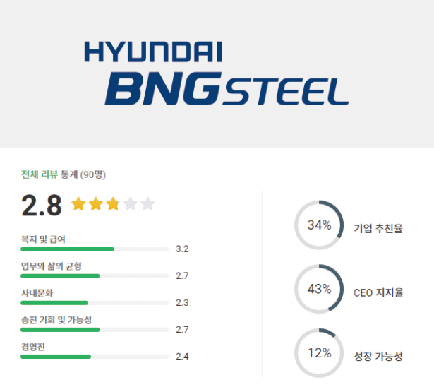 현대비앤지스틸 기업 로고 및 기업 평점 - 현대자동차 그룹-hyundai-bng-steel