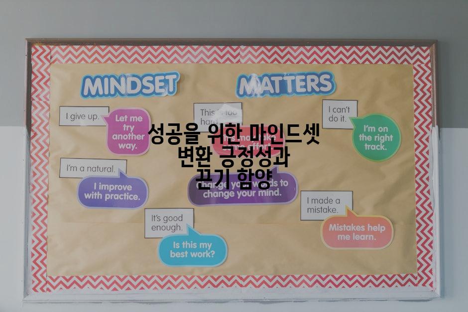 성공을 위한 마인드셋 변환 긍정성과 끈기 함양