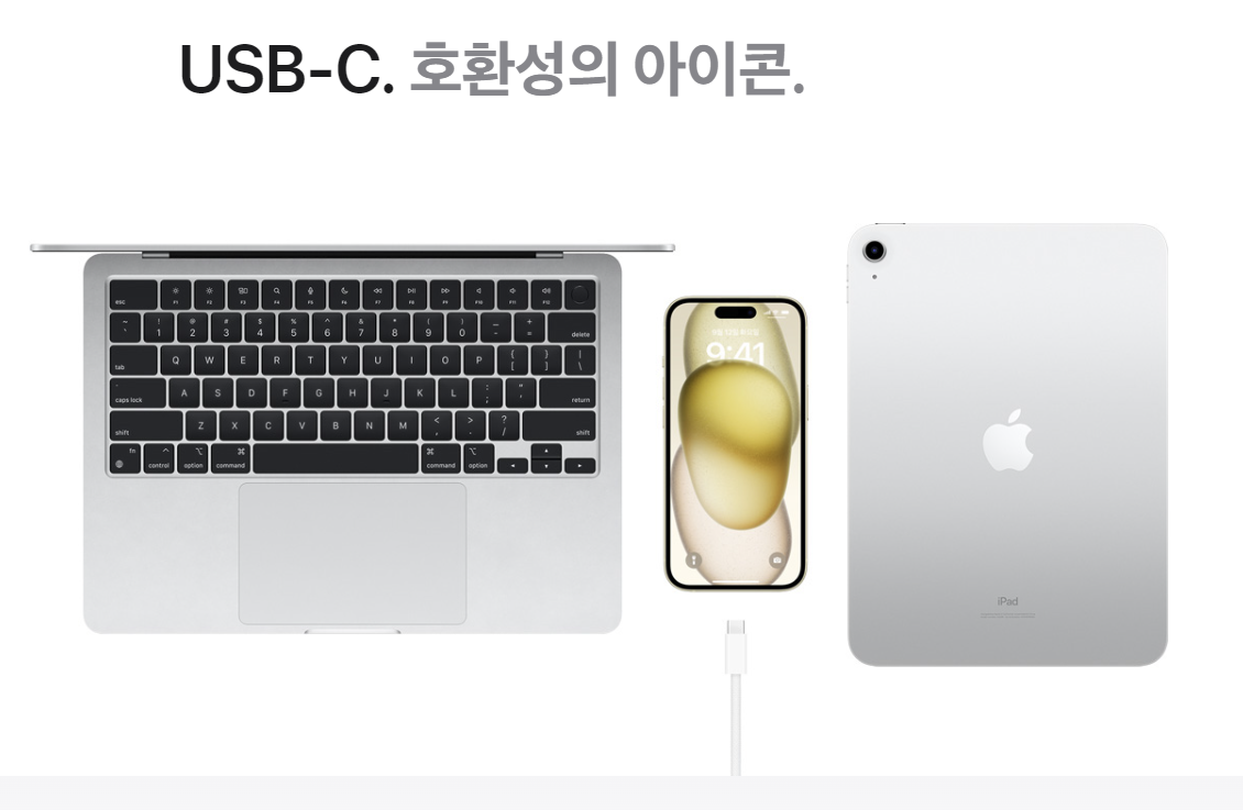 아이폰 15 USB-C 타입 도입