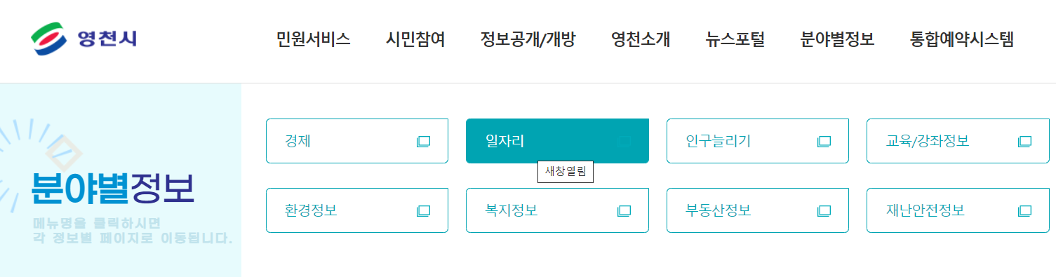  영천시청 구인구직 일자리 정보 찾는 방법