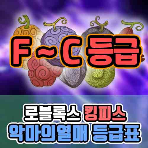  킹피스 열매 등급(순위표/F~C등급)