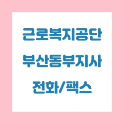  근로복지공단 부산동부지사 전화번호 , 팩스번호