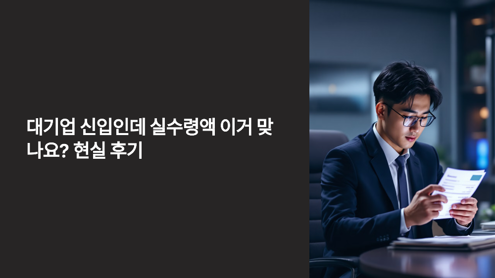 대기업 신입인데 실수령액 이거 맞나요 현실 후기