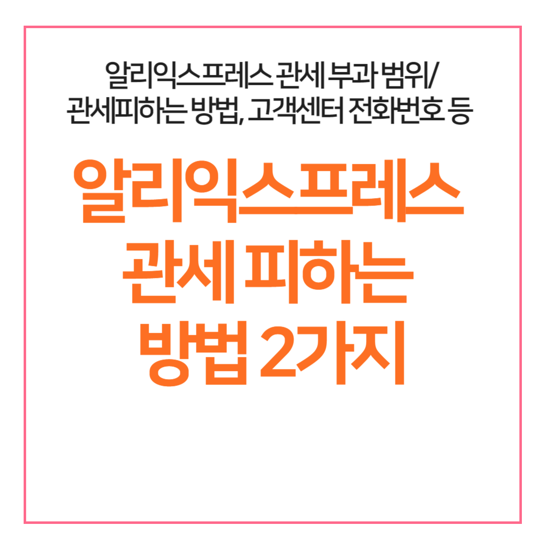 알리익스프레스 관세 피하는 방법 2가지