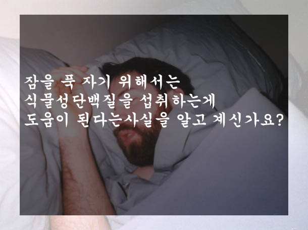  잠을 푹 자기 위해서는 식물성단백질을 섭취하는게 도움이 된다는사실을 알고 계신가요?