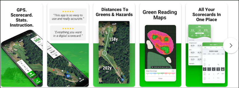 SwingU의 골프 GPS 및 스코어 카드 기능 소개