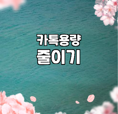  카카오톡 용량 줄이기