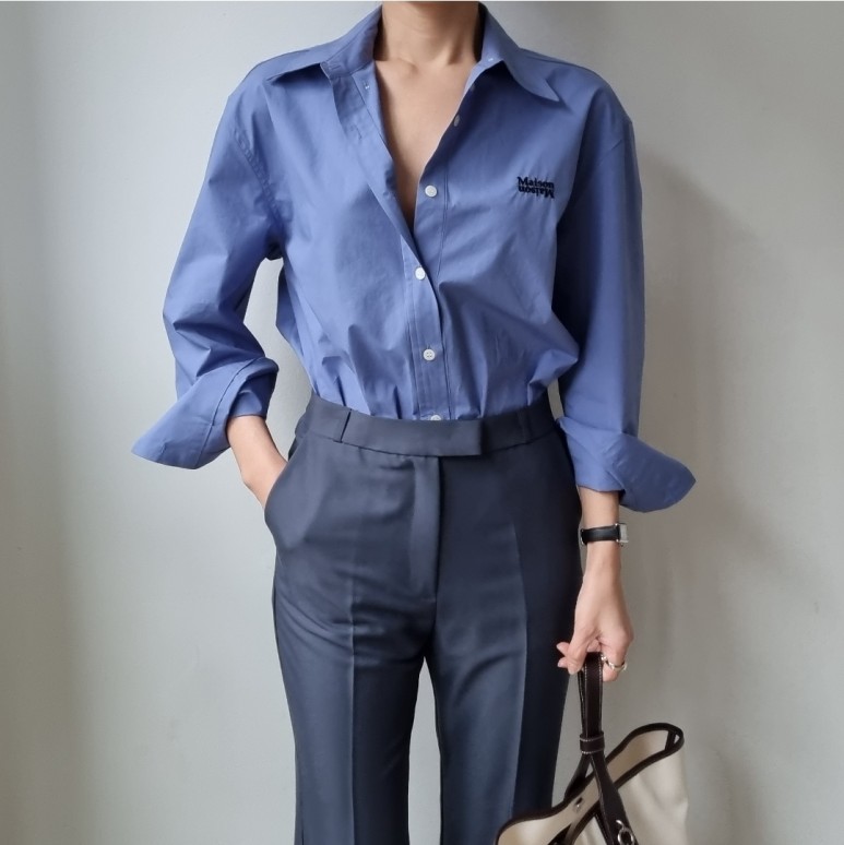 색상 배색 품절상품과 배송지연안내 - 메종셔츠 ( 블루색상 16