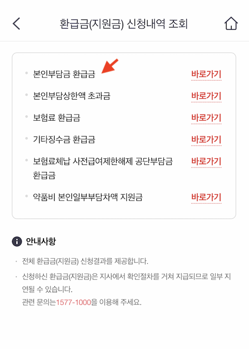 건강보험 본인부담금 환급금 지급신청 4