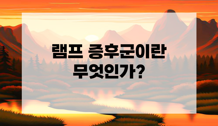 1. 램프 증후군이란 무엇인가?