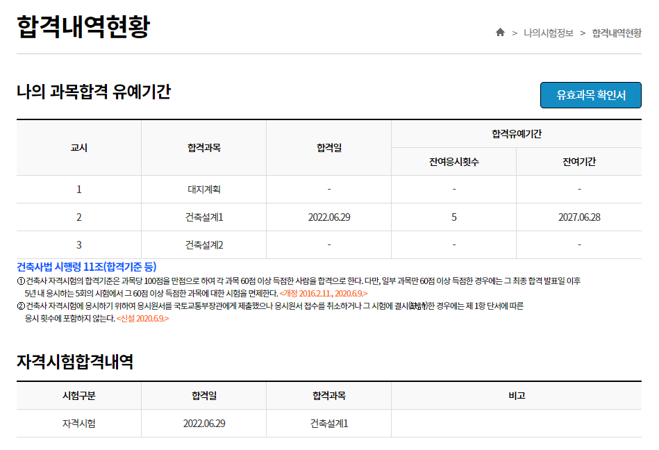  건축사시험.. 또 접수해버리고 말았다. 2교시 합격. 1, 3교시 남음