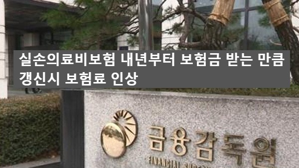  실손의료비(실비)보험 보험금 받는만큼 보험료인상 예정 - 수술비보험이 필요