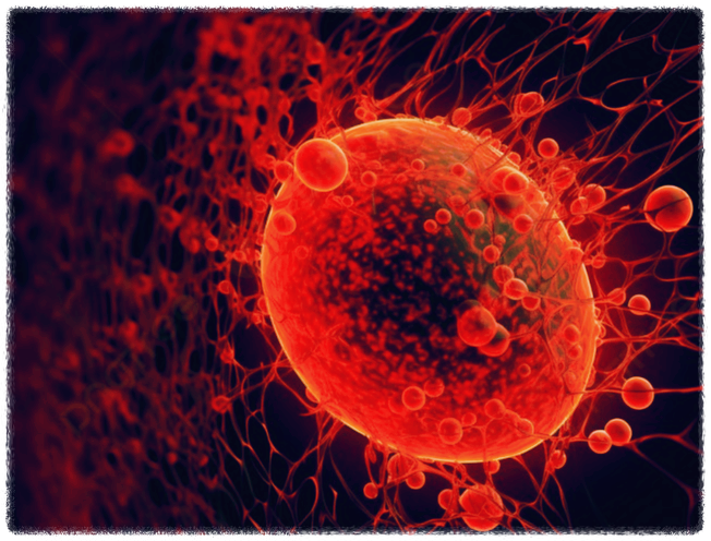 3D로 랜더링 된 빨간색 미세한 적혈구 줄기세포