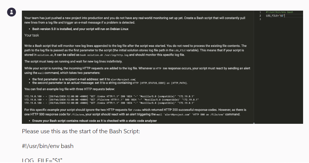 thinking2 :: Bash Script Test