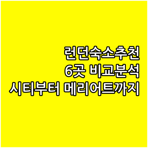 런던 여행 숙소 고민 끝 시티 로지부