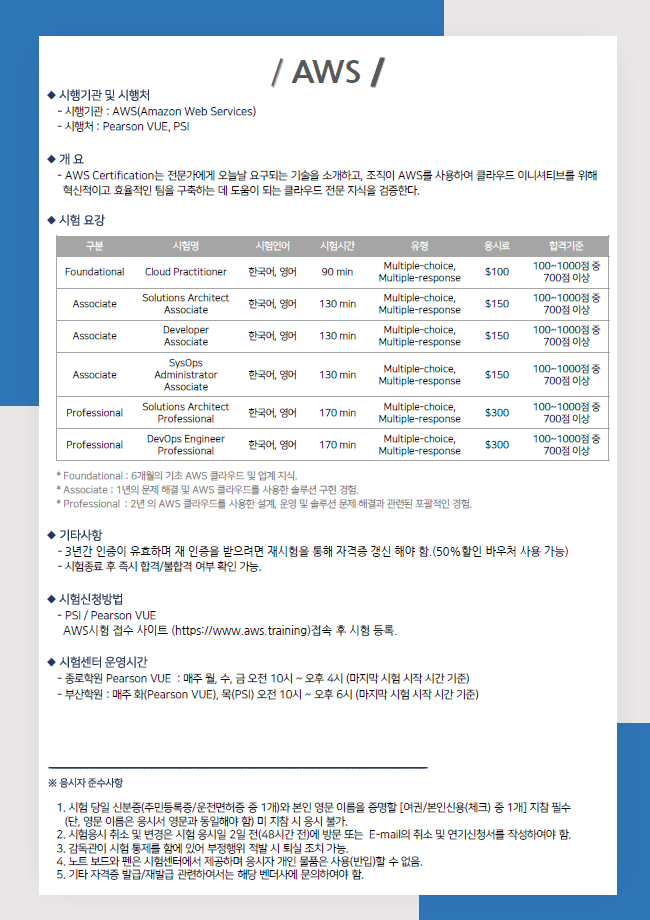 클라우드 엔지니어 취업 준비!클라우드 AWS 자격:: 5