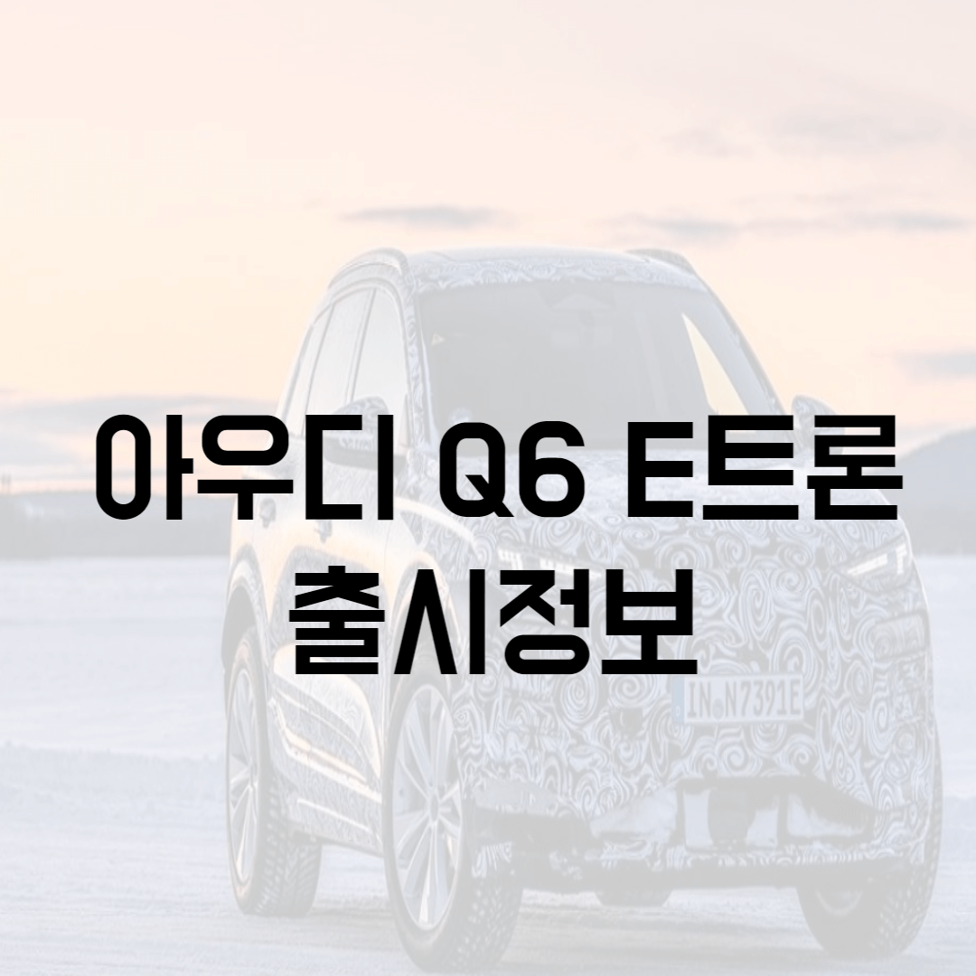  아우디 Q6 E트론 출시정보