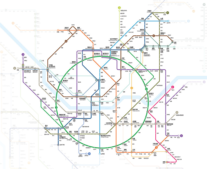 서울시 기후동행카드 사용 가능한 지하철 노선도