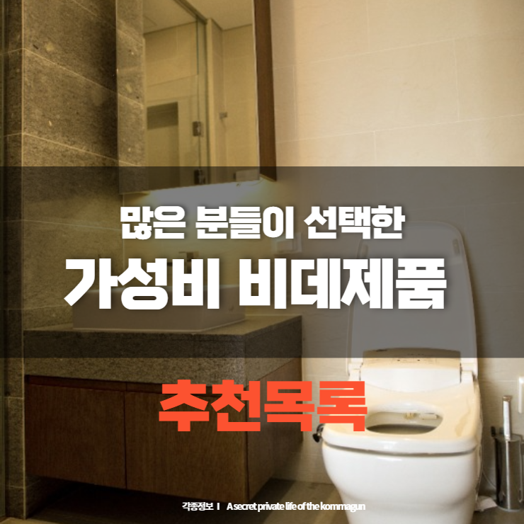  많은 분들이 선택한 가성비 비데제품 추천목록