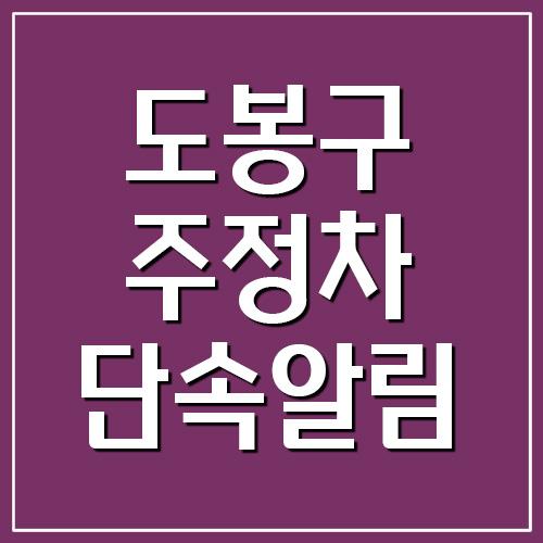 서울 도봉구 주정차 단속 알림 서비스
