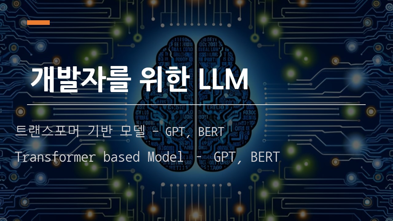  [개발자를 위한 LLM] 트랜스포머 기반 모델 GPT, BERT