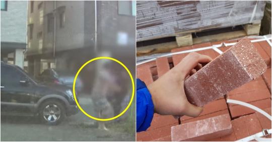  "차 빼달랬다고" 아이들 보는 앞에서 가장 폭행 및 벽돌위협