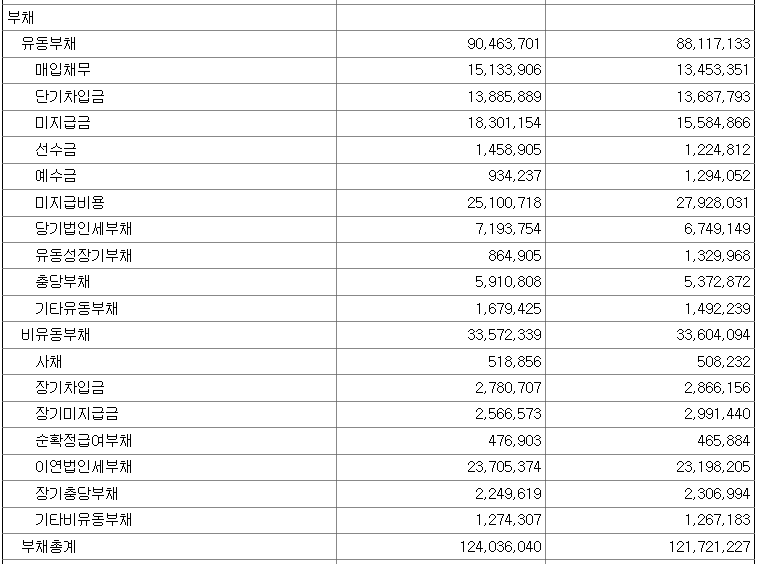  6. 재무제표: 재무상태표-부채 / 용어설명 및 해석