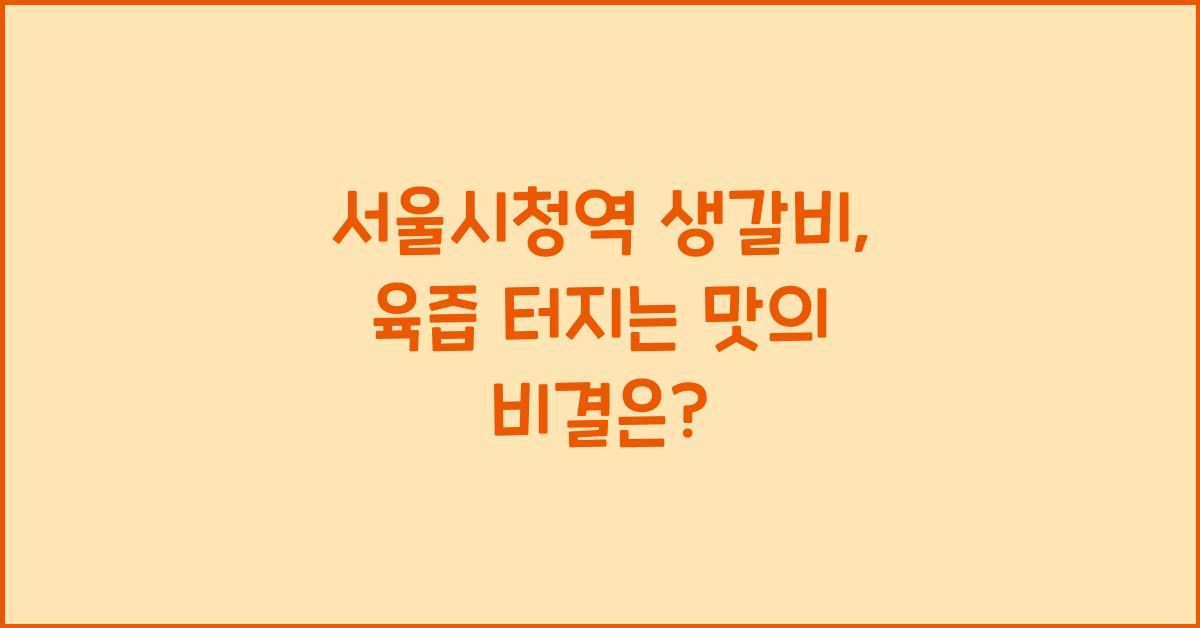 서울시청역 생갈비