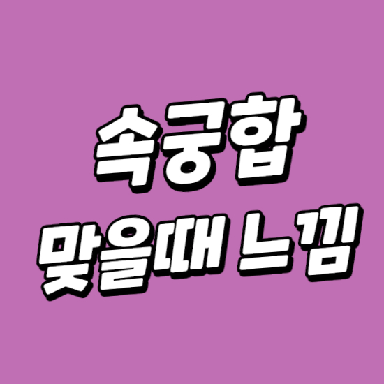  속궁합 맞을때 느낌 알아보기