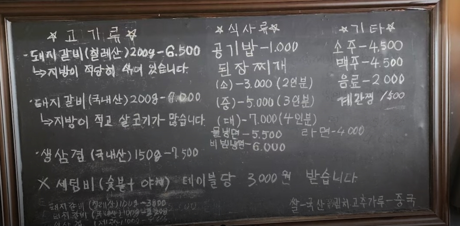 생생정보 돼지갈비 7000원