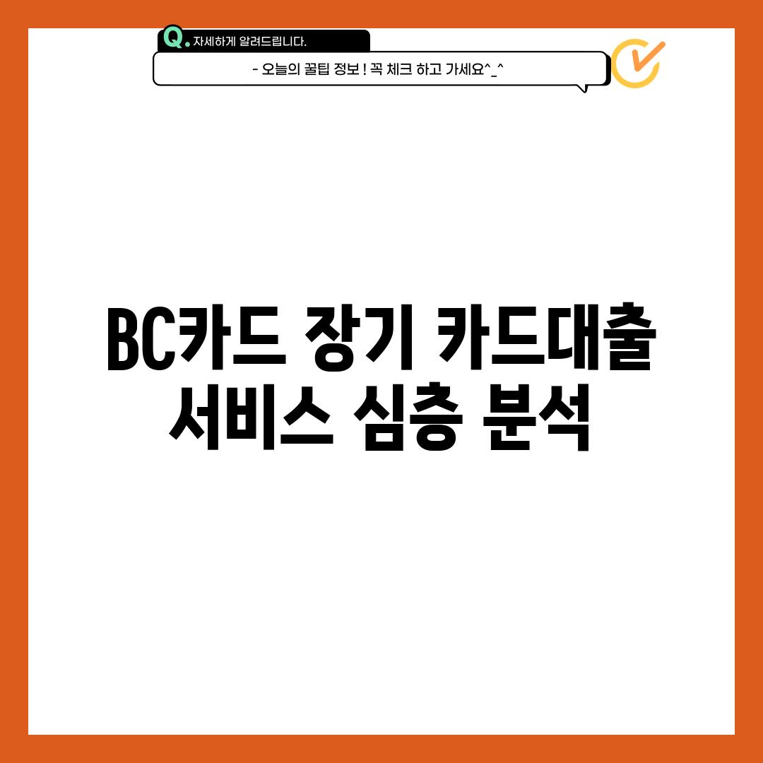 BC카드 장기 카드대출 서비스 심층 분석