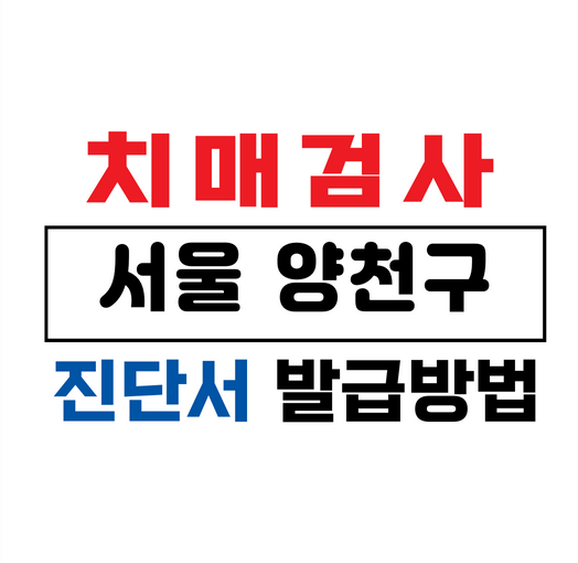 서울양천구치매검사진단서병원발급