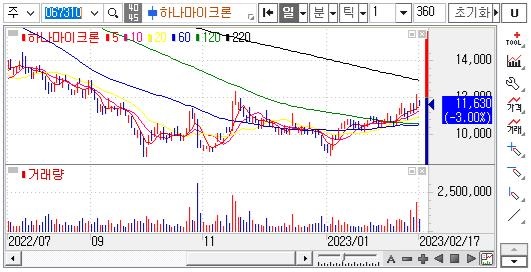 하나마이크론 - 주식형 차트