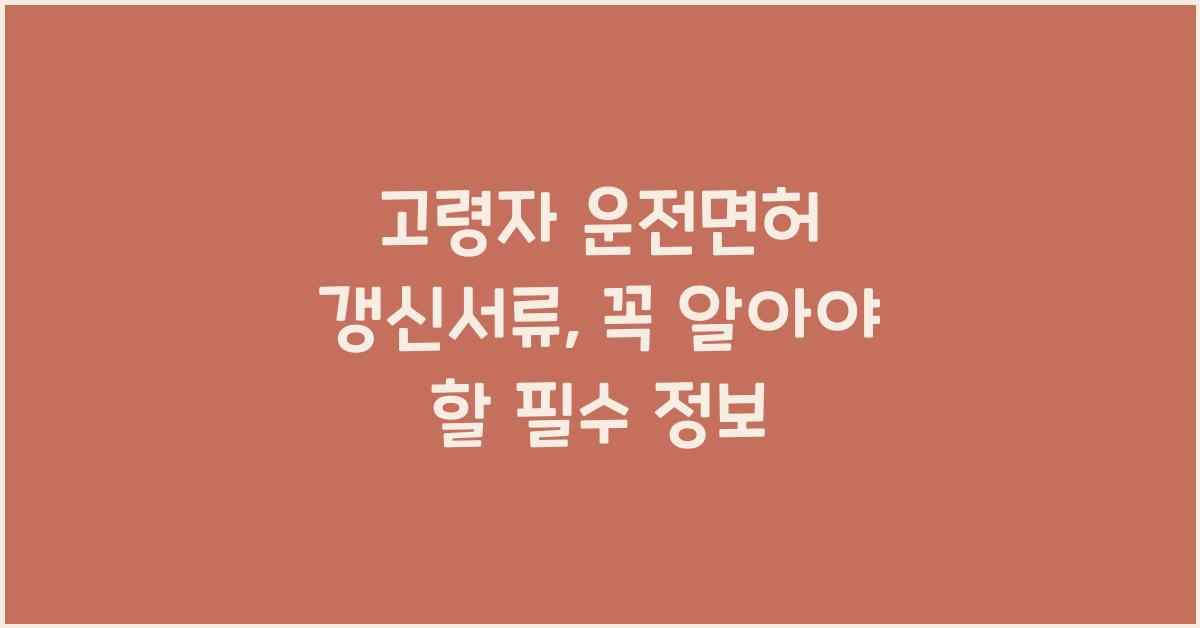 고령자 운전면허 갱신서류