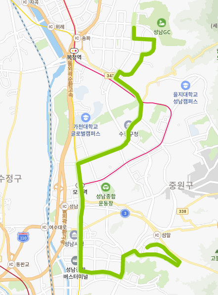  성남 200번 버스 시간표, 노선, 위치 [산성동, 모란역, 성남시청, 도촌동]