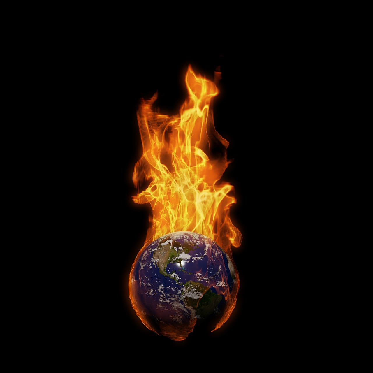 불타는 지구 이미지