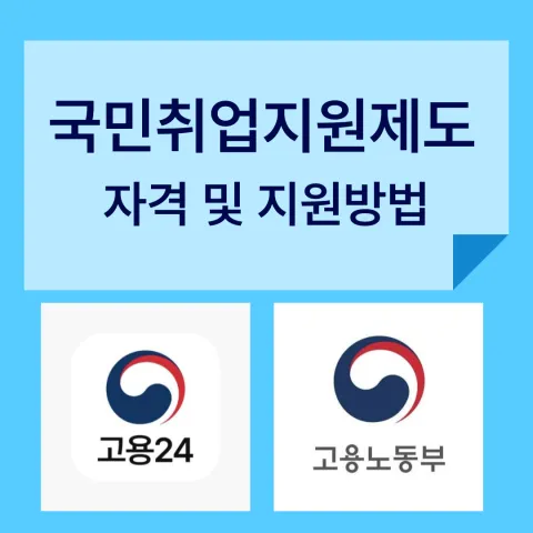 국민취업지원제도 자격 신청방법 고용24 고용노동부 취업지원 지원금