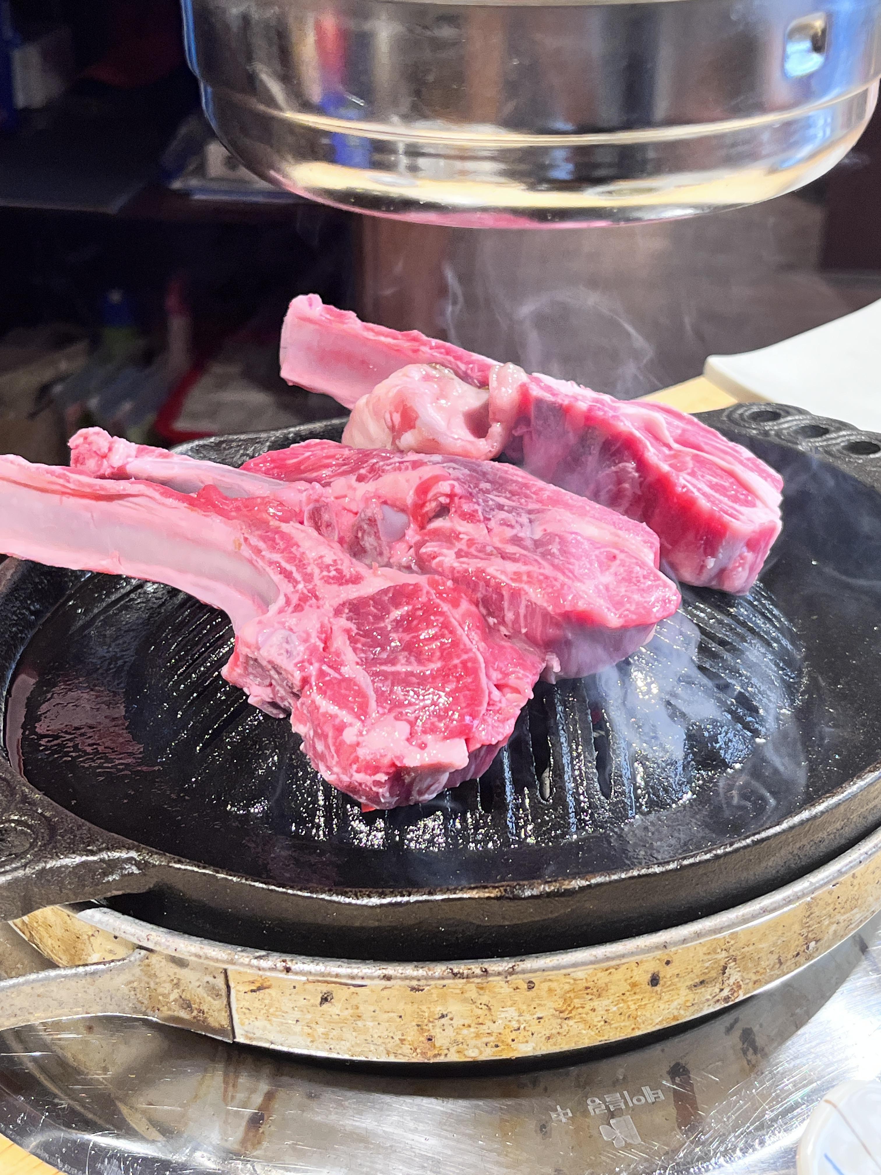 청년양고기 청양 굽기