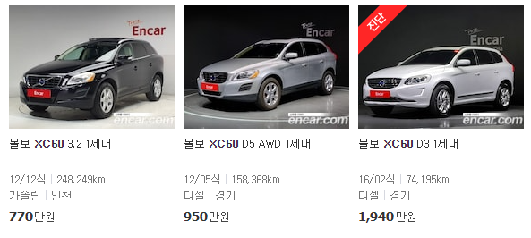 볼보 XC60 중고차 매물