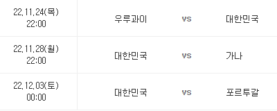  2022 카타르 월드컵 경기 일정(+한국 본선 일정)