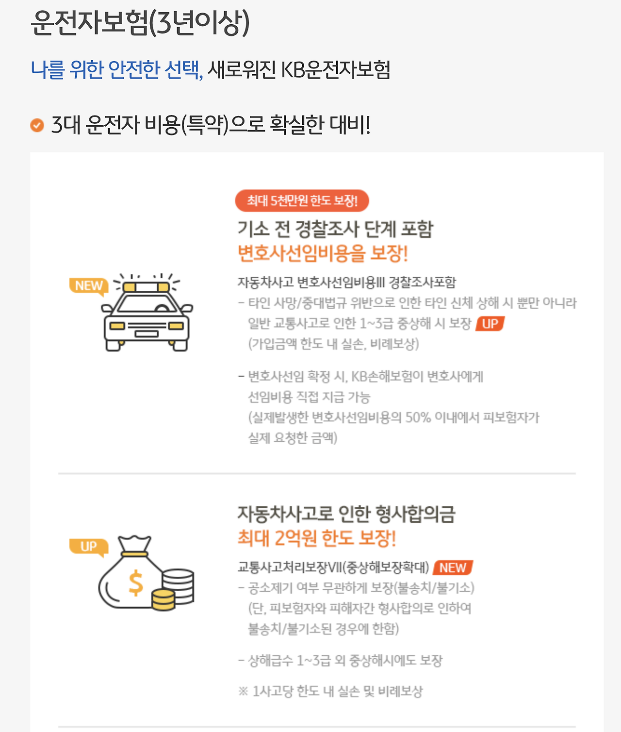 KB 운전자보험 3년