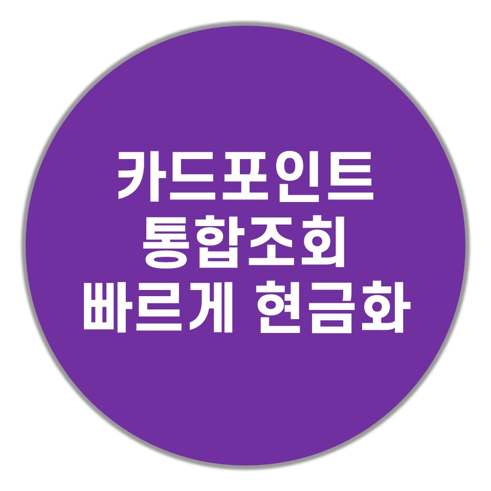  카드포인트 통합조회 한번에 모든 카드사 포인트 현금화