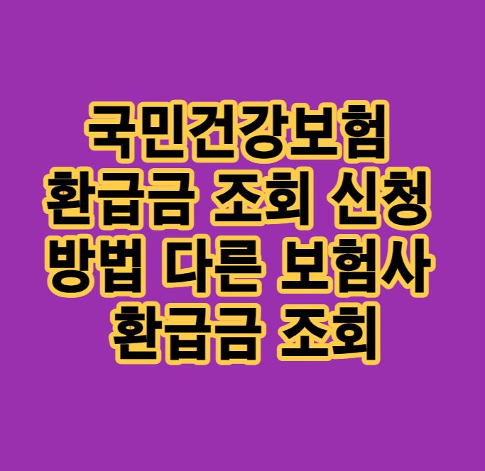 국민건강보험환급금조회